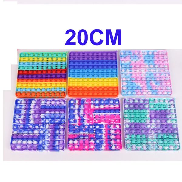

20cm big size rainbow fidget toy push bubble sensory autism special needs anxiety stress reliever for office workers