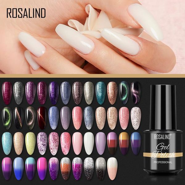 

nail gel rosalind polish enamel semi permanent pure multicolor soak off decoration need uv led lamp base coat primer, Red;pink