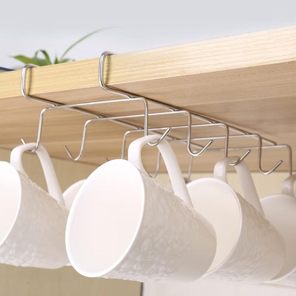 

hooks stainless steel wardrobe hanger coffee mug cup hanging holder drainer l5ye kitchen storage & organization