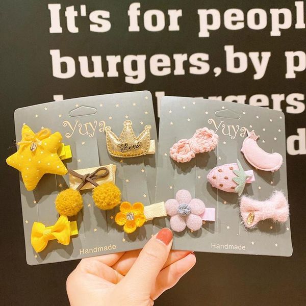 

hair accessories 3/5pcs sweet bow clip children hairpin cute jewelry cartoon flower hairpins for kids baby headwear lovely, Slivery;white