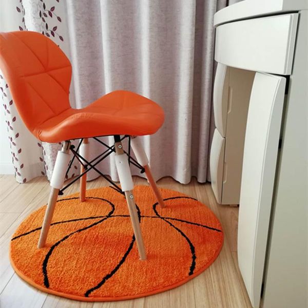 

shaggy plush rugs cartoon basketball round carpet for living room students dorm computer chair anti-slip floor mat bedroom rug carpets