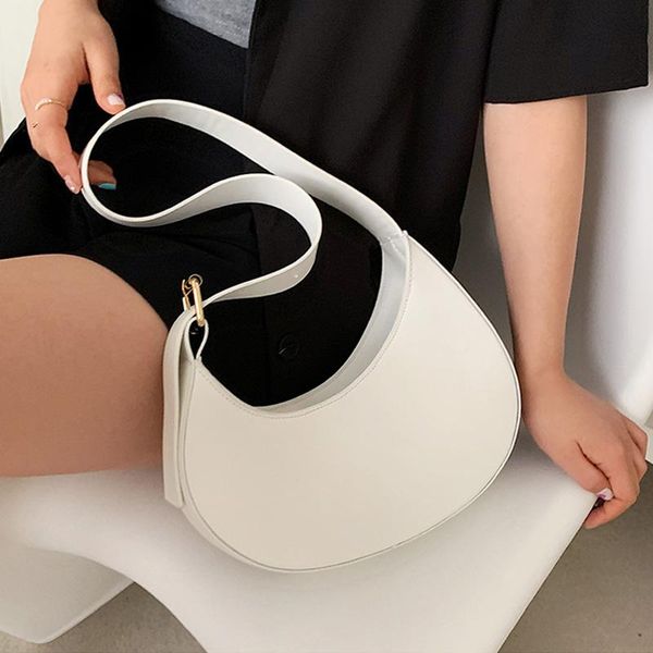 

evening bags half moon design pu leather underarm shoulder for women 2021 female handbags and purse fashion lady armpit bag