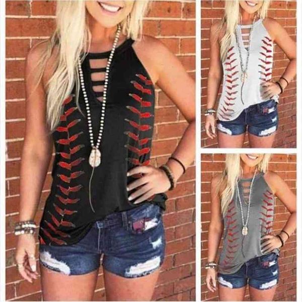 

black sleeveless tank for women o-neck printed hollow out 90s female summer casual loose streetwear plus size 3xl 210604, White