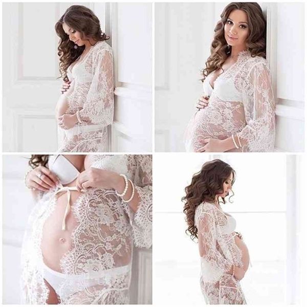 

maternity pography props clothes pregnancy dresses for pregnant women clothing po shoot white black lace dress clothing 210922