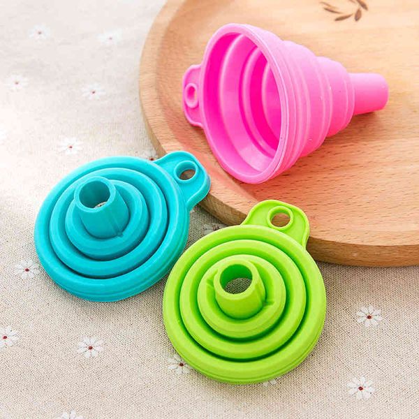 

foldable style kitchen trichter mini silicone trichter practical oil liquid kitchen accessories gadgets cooking tools wholesale