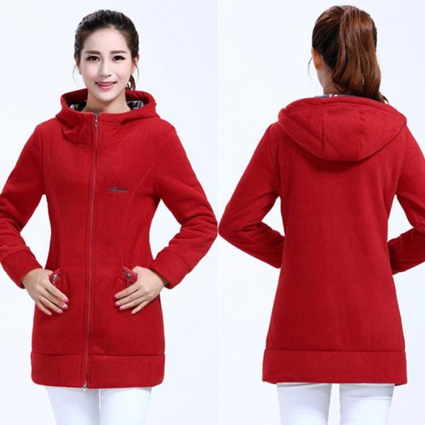 

women's jackets female jacket plush coat windbreaker winter warm outwear hooded pockets slim oversize coats plus size polar fleece, Black;brown