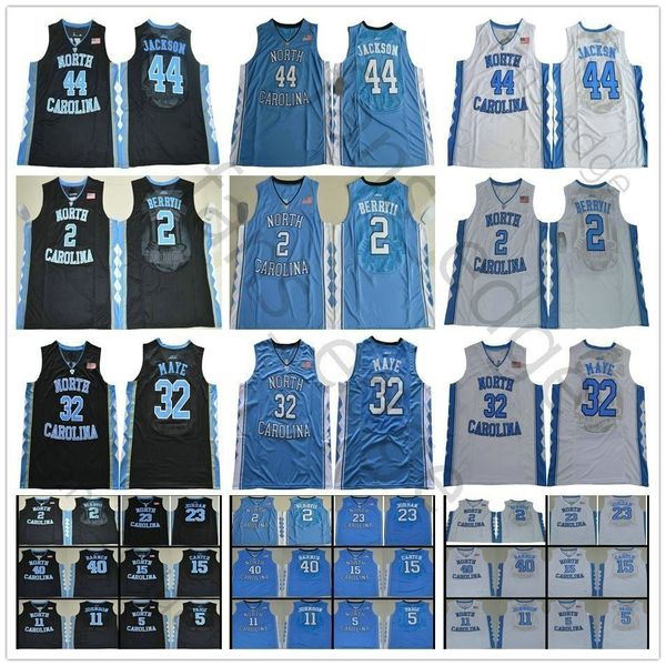 

ncaa north carolina tar heels college #32 luke 2 maye joel barnes marcus berry ii paige 15 vince justin carter jackson basketball jersey, Black