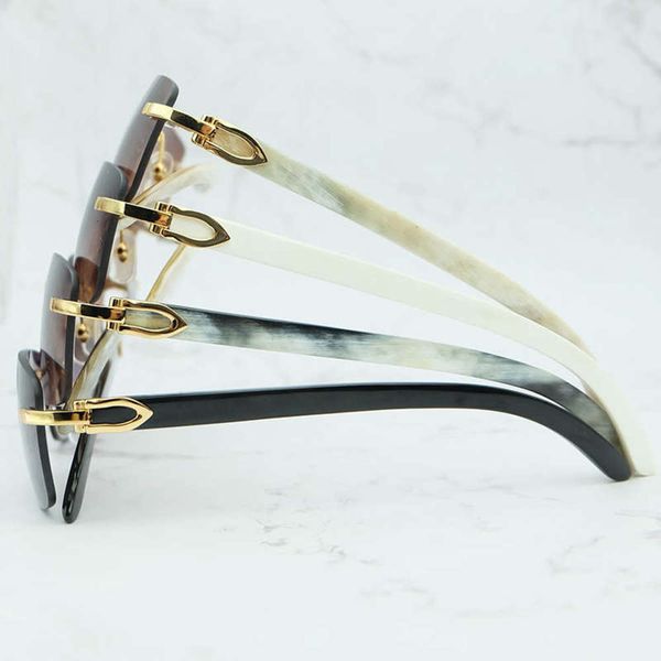 

sunglasses ienbel luxury square genuine buffalo horn glasses mens brand designer sunglasses vintage carter buffs rimless glass, Black