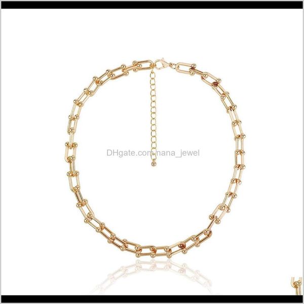 

chains necklaces & pendants jewelryhip hop choker thick personality short clavicle chain for women ladies exaggerated long necklace jewelry, Silver
