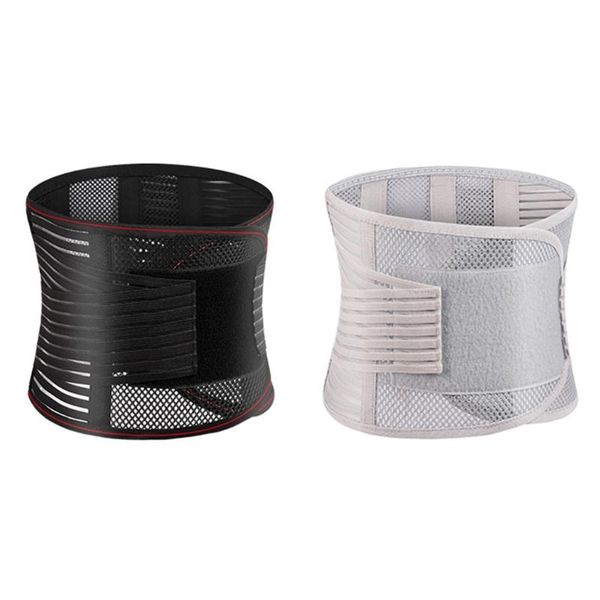 

waist support g92f back pain relief compression belt lumbar lower adjustable, Black;gray