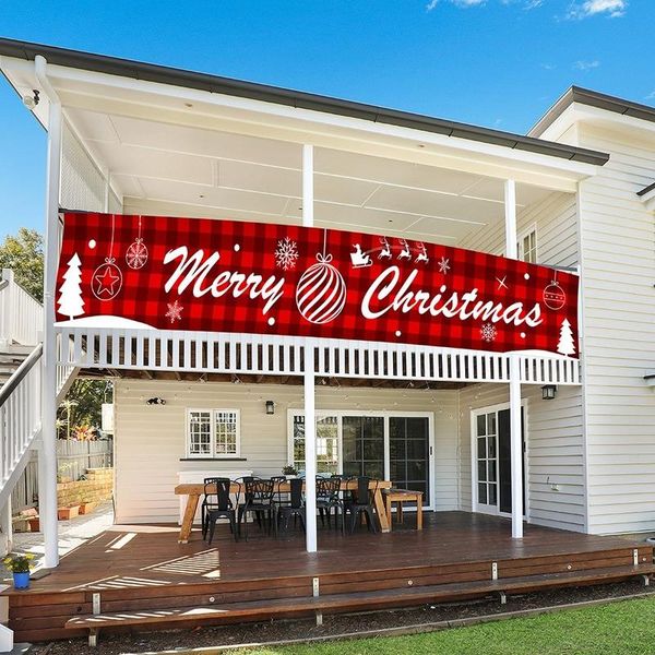 

party decoration christmas banner red porch sign suitable for navidad decorations