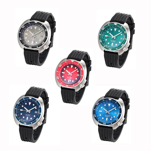 

wristwatches 316l stainless steel vintage 6105 japan nh35 automatic men watch, Slivery;brown