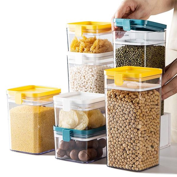 

storage bottles & jars food box cereal dispenser kitchen rangement cuisine container grain bottle jar and lid items