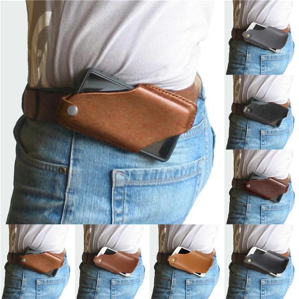

lkeep pu waist black men bags pack funny belt chain for phone pouch