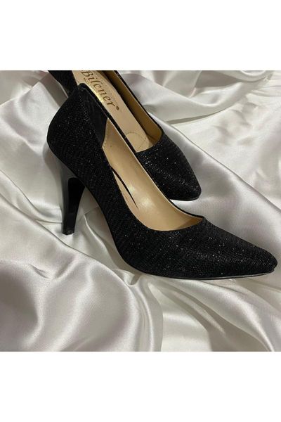 

dress shoes silvery stiletto, Black