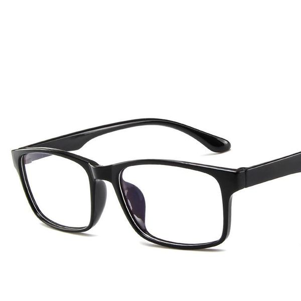 

fashion sunglasses frames transparent flat mirror trend eyeglasses frame retro eye glasses men women computer optical myopia eyewear, Black