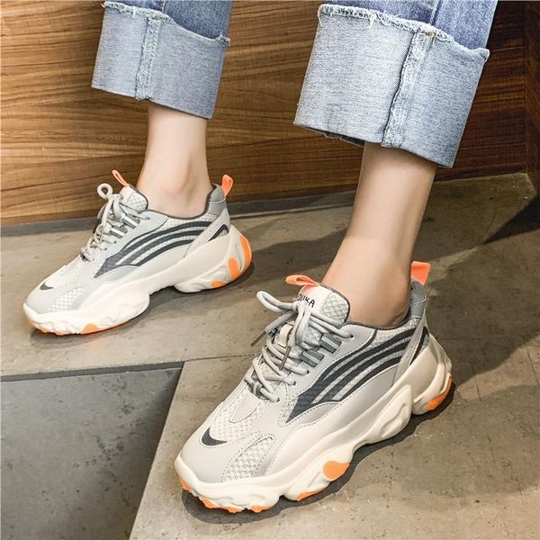 

boots jxsallplq 2021 women's shoes autumn fashion ladies lace breathable sneakers platform lightweight running, Black