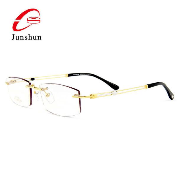 

titanium wire 18k men's frameless glasses metal high-end shenzhen, White;black