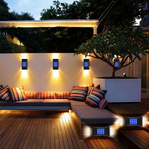 

solar lamps 2pcs outdoor wall spotlights led light balcony decorations garden for country house terrace patio sunlight