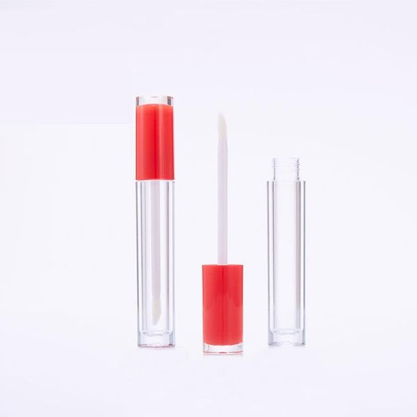 

storage bottles & jars 50/100pcs 5ml empty lip gloss tubes red cap clear glaze cosmetic packaging container