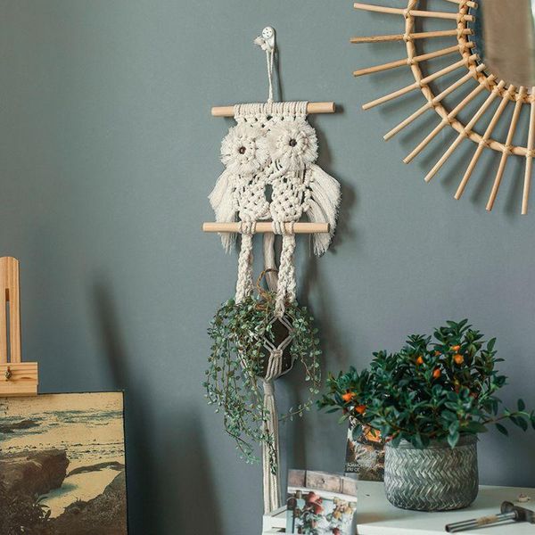 

tapestries plant hangers indoor wall hanging planter basket decorative flower pot holder for outdoor home decor