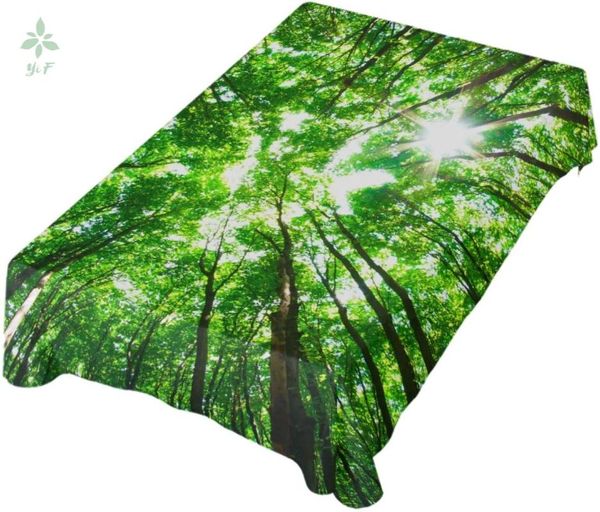 

table decoration for party green forest rectangle tablecloth dinner decor cloth