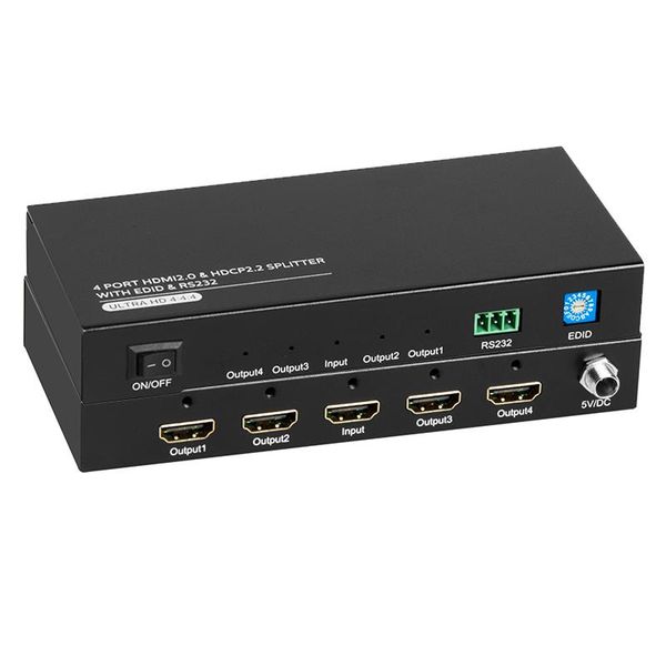 

audio cables & connectors 1x4 2.0 hdcp2.2 splitter with edid rs232