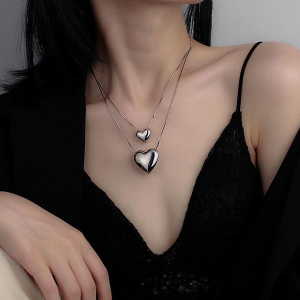 

pendant necklaces 2021 silver color luxury heart necklace fashion women casual choker jewelry