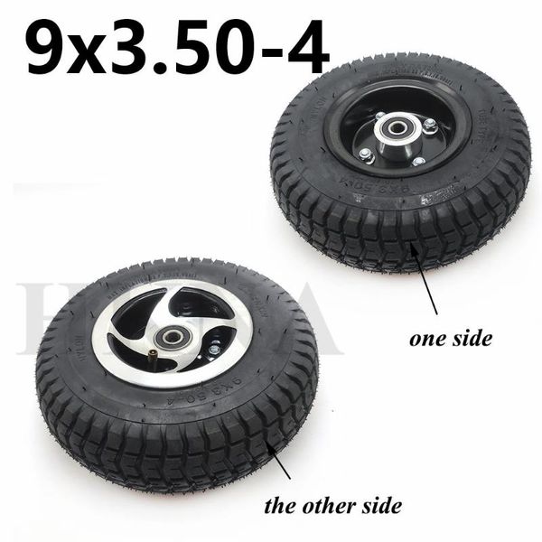 

motorcycle wheels & tires 9 inch 9x3.50-4 pneumatic wheel tire with alloy hub/rim for electric tricycle elderly scooter tyre accessories