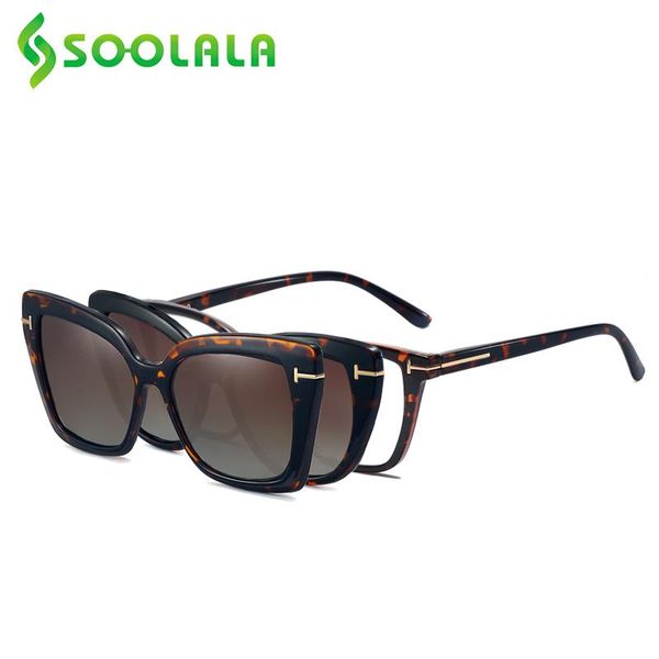 

sunglasses soolala magnet clip on lens polarized reading glasses men women tr90 anti blue light presbyopic eyewear, White;black