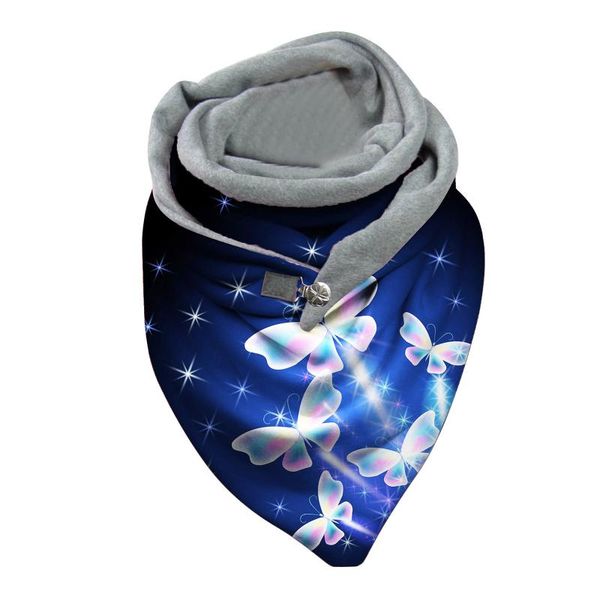 

hats, scarves & gloves sets 2021 fashion women animal cat printing button soft wrap casual warm shawls foulard femme winter scarf, Blue;gray