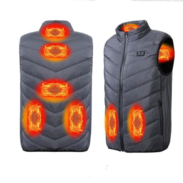 

men's vests double switch7 places heated vest men usb jacket heating thermal clothing hunting winter fashion heat, Black;white