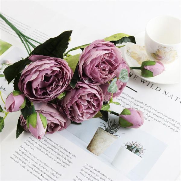 

decorative flowers & wreaths 5-head small peony korean-style handle bundle feili persian rose artificial flower home wedding bouquet