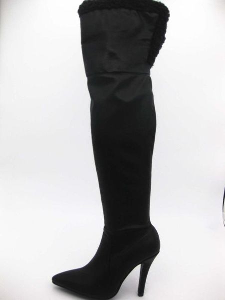 

boots kneel high boot women long pointed toe fashion fall knee combat je1h, Black