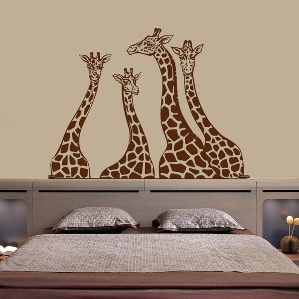 

wall stickers family giraffe african safari animal jungle decals interior home decoration nursery baby room murals ph188