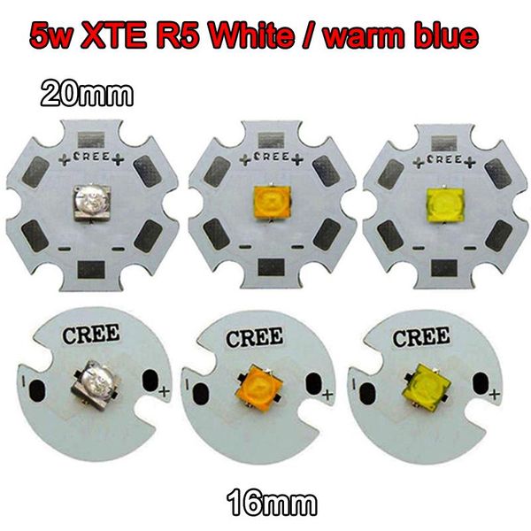 

1pcs original cree xte xt-e r5 5w blue cool white / neutral warm 460nm led with 16mm or 20mm base flashlights torches