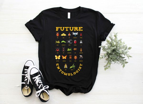 

future entomologist t shirt funny bug present gift idea for friend valentine, White;black