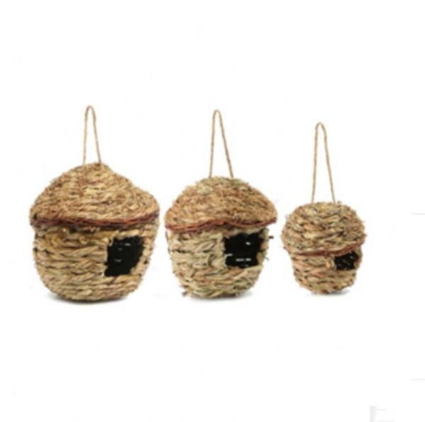 

hand-woven bird cage straw woven nest lark ecological house wood tent cages