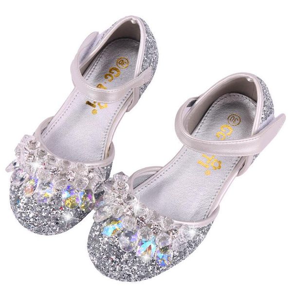 

sandals 2021 spring summer autum children's shoes princess polished diamond crystal girls children kids dance, Black;red