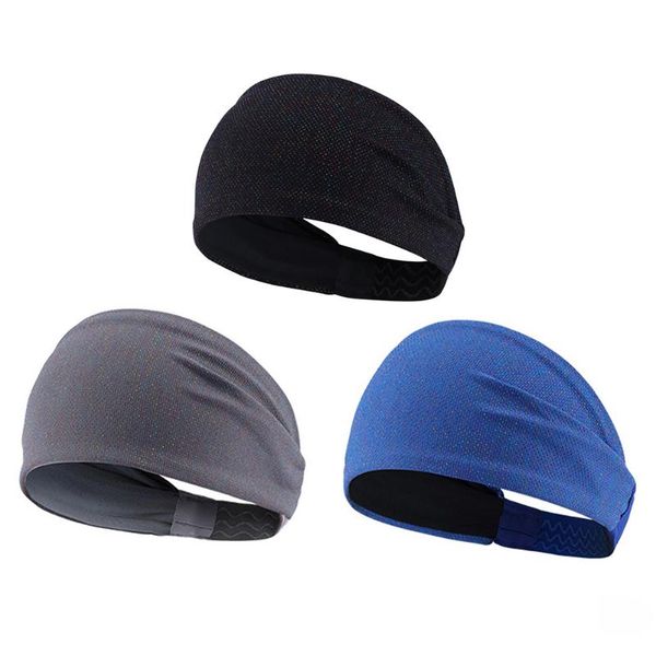 

3pcs lightweight sport headband non-slip running sweat elastic hair band sports sweatband for cycling yoga, Yellow;black