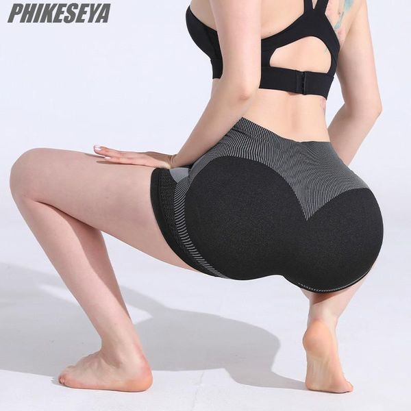 

yoga outfit high waist workout shorts women running fitness sport pants stretch gym hollowed-out seamless trunks leggings
