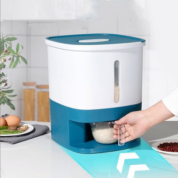 

storage bottles & jars 12kg rice bucket dispenser box transparent visible moisture kitchen proof grain powder boxes container