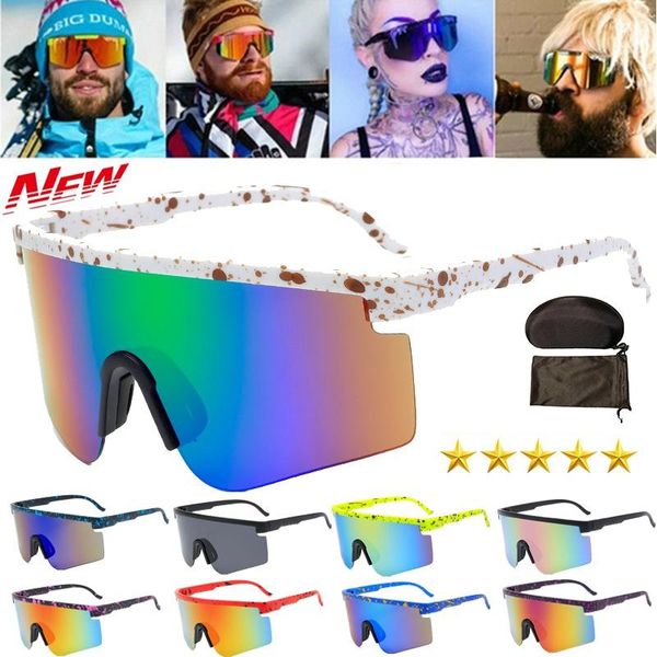 

outdoor eyewear 2021 flat goggle sun glasses women men blue frame mirrored lens windproof sport no polarized sunglasses for men/woman uv