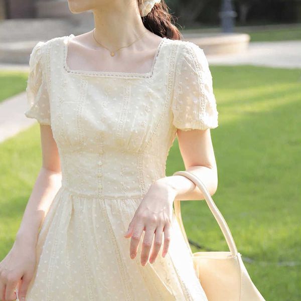 

casual dresses elegant women's es party korean style short sleeve vintage midi females design summer square collar solid mqvr, Black;gray