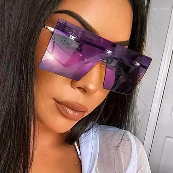 

with box luxury polarized square sunglasses women 2021 brand designer big frame glasses vintage gradient female oculos feminino, White;black