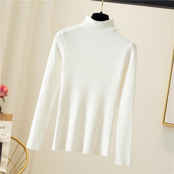 

women's sweaters 2021 autumn winter women ladies thin knitted pullovers sweater elasticity casual jumper fashion half neck female shirt, White;black