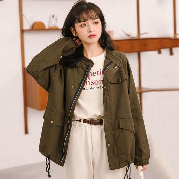 

korean female jacket spring autumn 2021 women's coats clothing street jackets for women ropa invierno mujer zjt2344, Black;brown