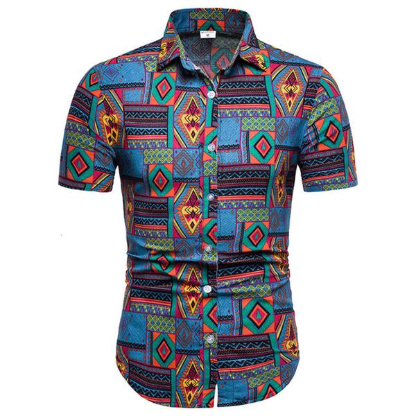 

men's shirt printed casual short sleeve men's shirt, White;black