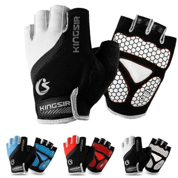 

pair outdoor sports half finger non-slip breathable workout for cycling climbing fishing riding size (white) gloves, Black