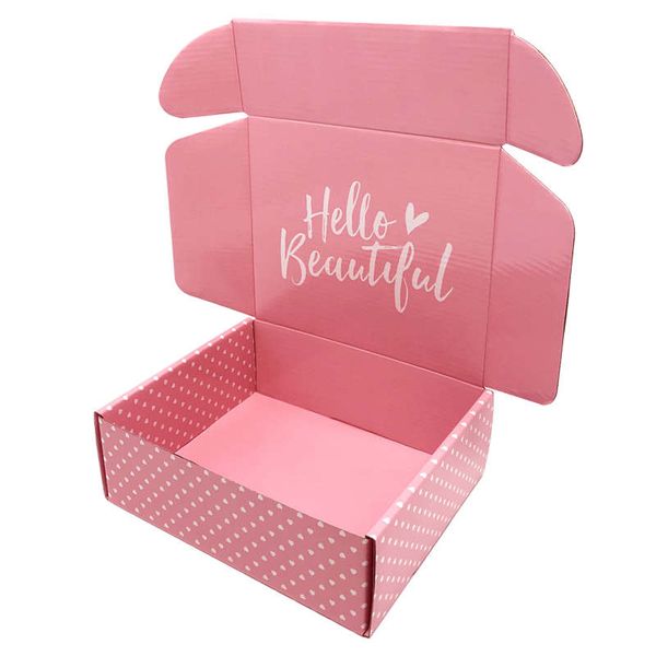 

wig box custom logo printed mail corrugated cardboard cosmetic clothes packaging